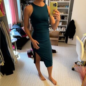 Zara Teal Midi Dress with Side Slit